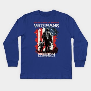 U.S veterans freedom isn't free we paid for it Kids Long Sleeve T-Shirt